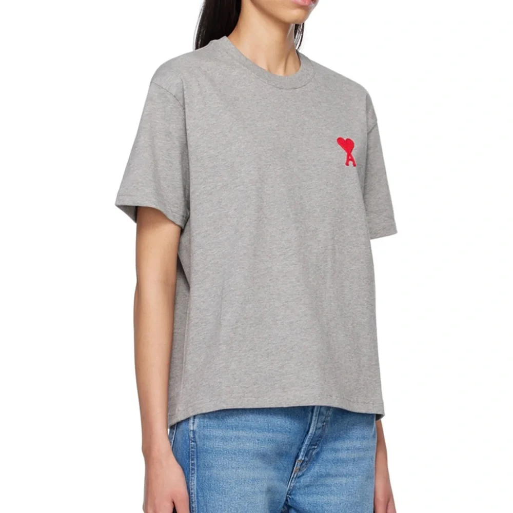 AMI ALEXANDRE MATTIUSSI Gray T-shirt Ami de Cœur - Picture 3 of 4